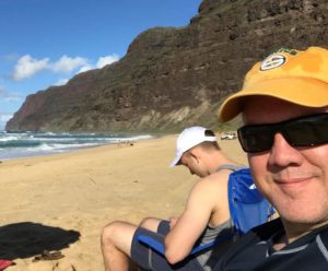Enjoying Polihale beach in Kauai
