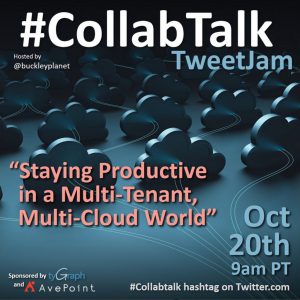 #CollabTalk TweetJam for October 2021 on Staying Productive in a Multi-Tenant, Multi-Cloud World