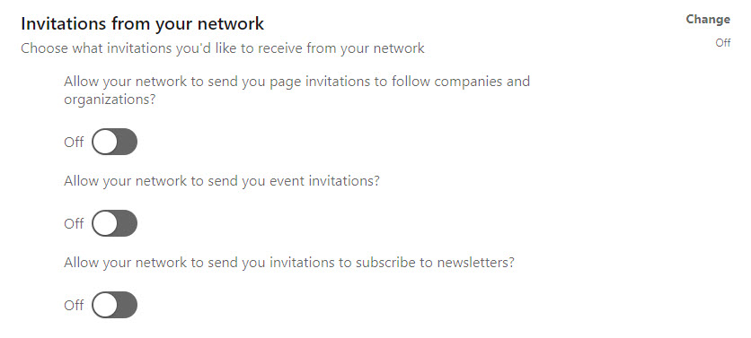 Invitations from your network in LinkedIn