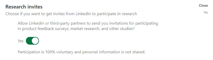 Research Invites in LinkedIn