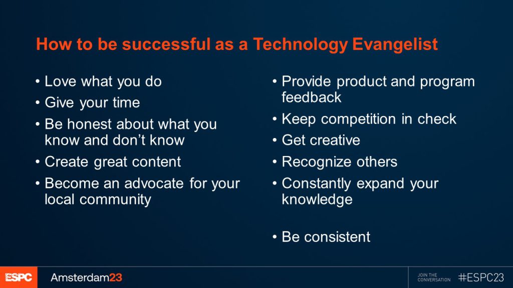 How to be successful as a Technology Evangelist